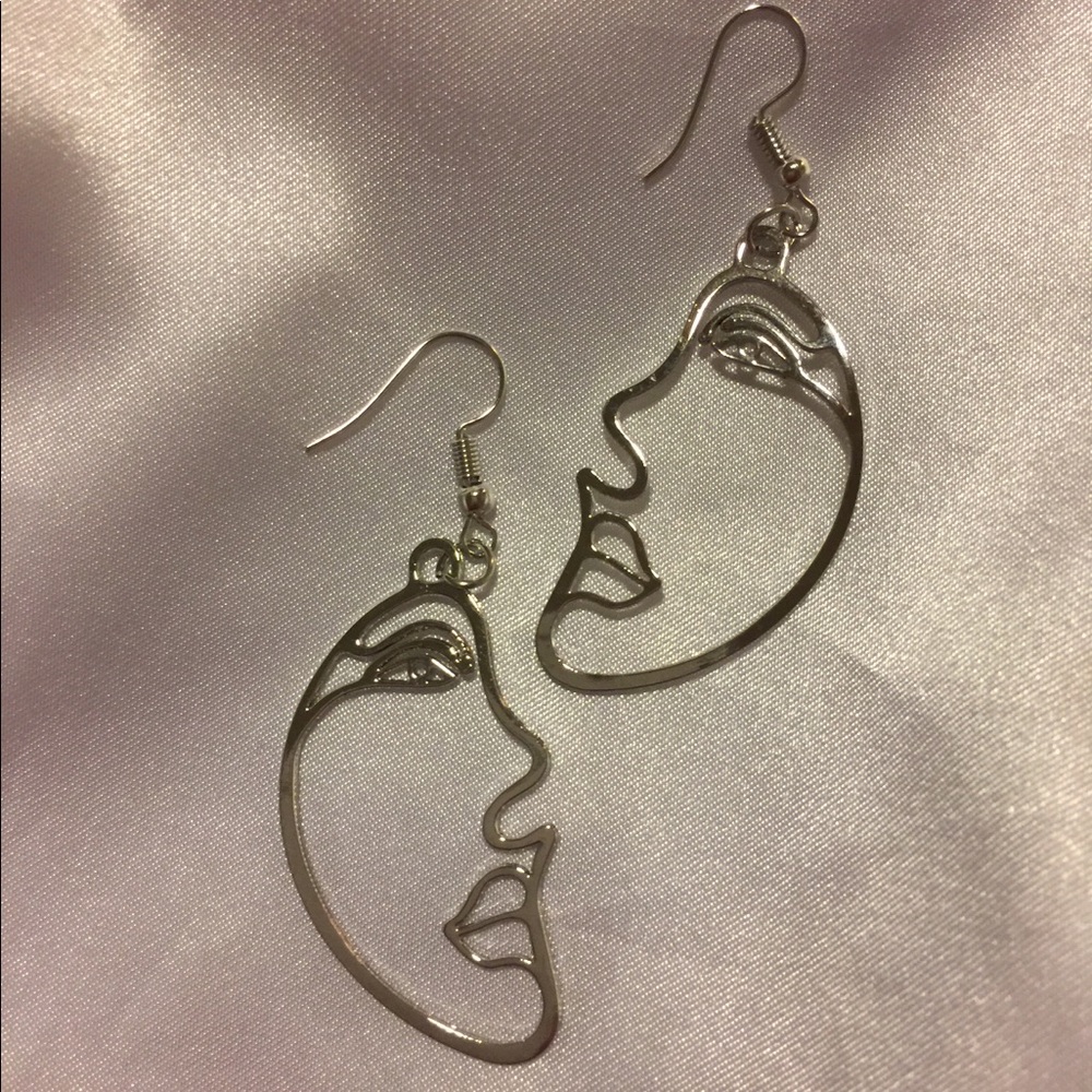 New .925 Silver Modern Art Earring Set French Wire